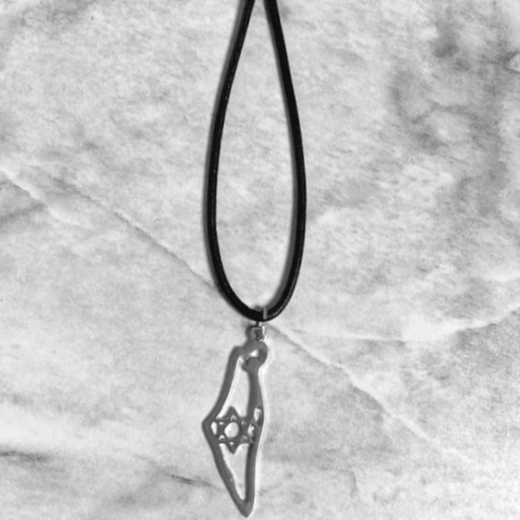 Other - Silver Map of Israel Necklace
